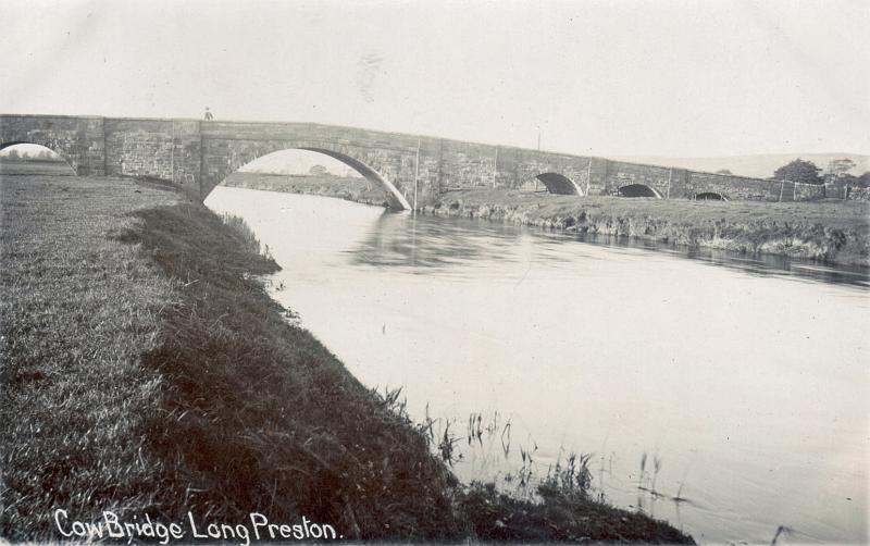 Cow Bridge.JPG - Cow Bridge on the Wigglesworth Road, over the River Ribble at Long Preston, around 1900.